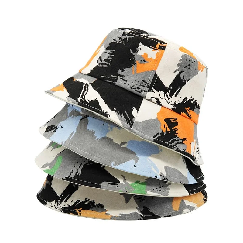 Abstract Reversible Cotton Bucket Hat