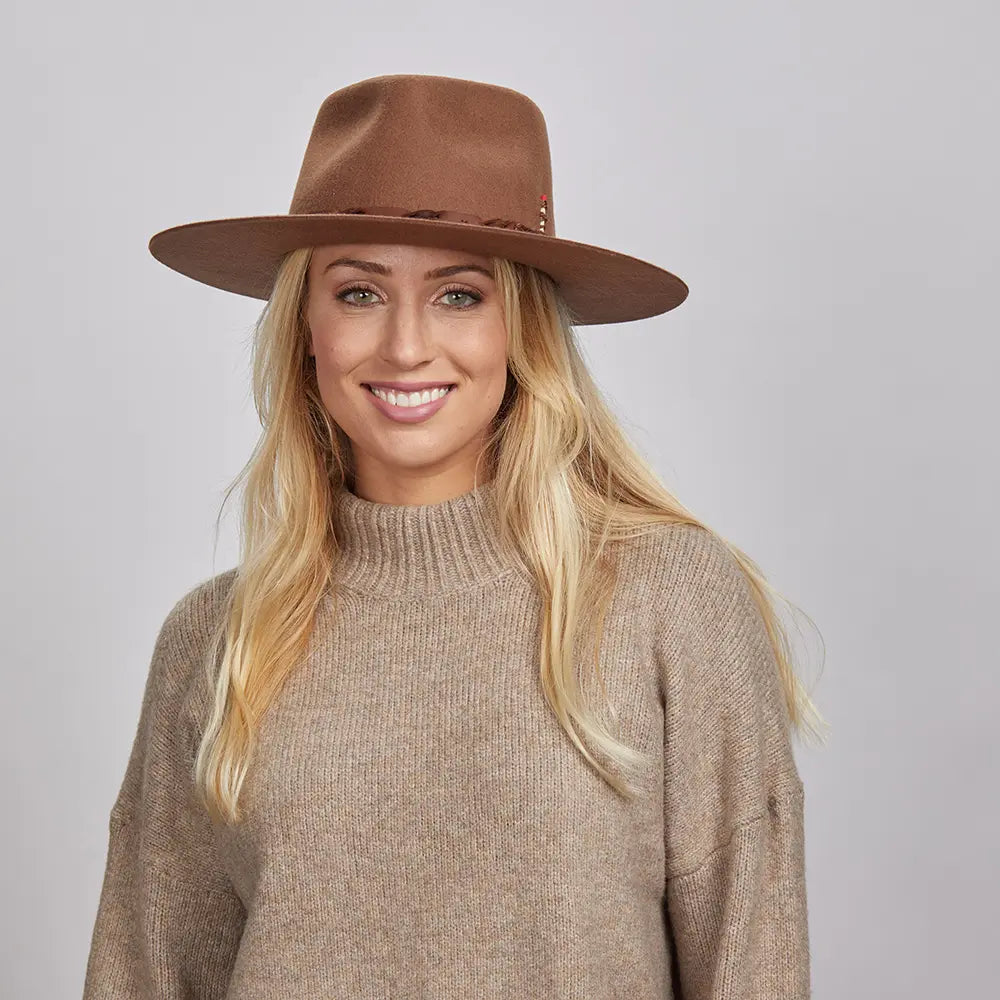 Aspen | Womens Wide Brim Felt Fedora Hat