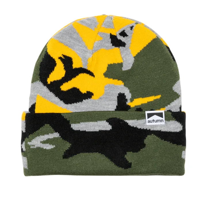 Autumn Camo Beanie - Grey