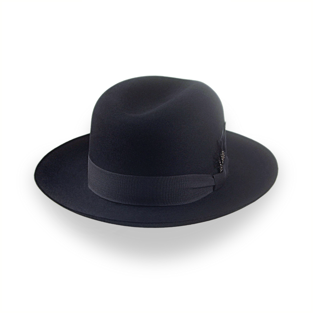 Black Men's Fedora Hat with Single Crease Crown | The Tobin