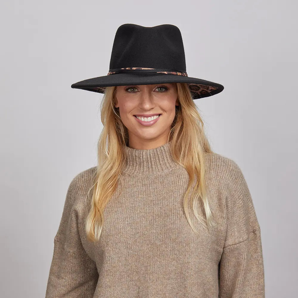 Botwin | Womens Black Felt Fedora Hat