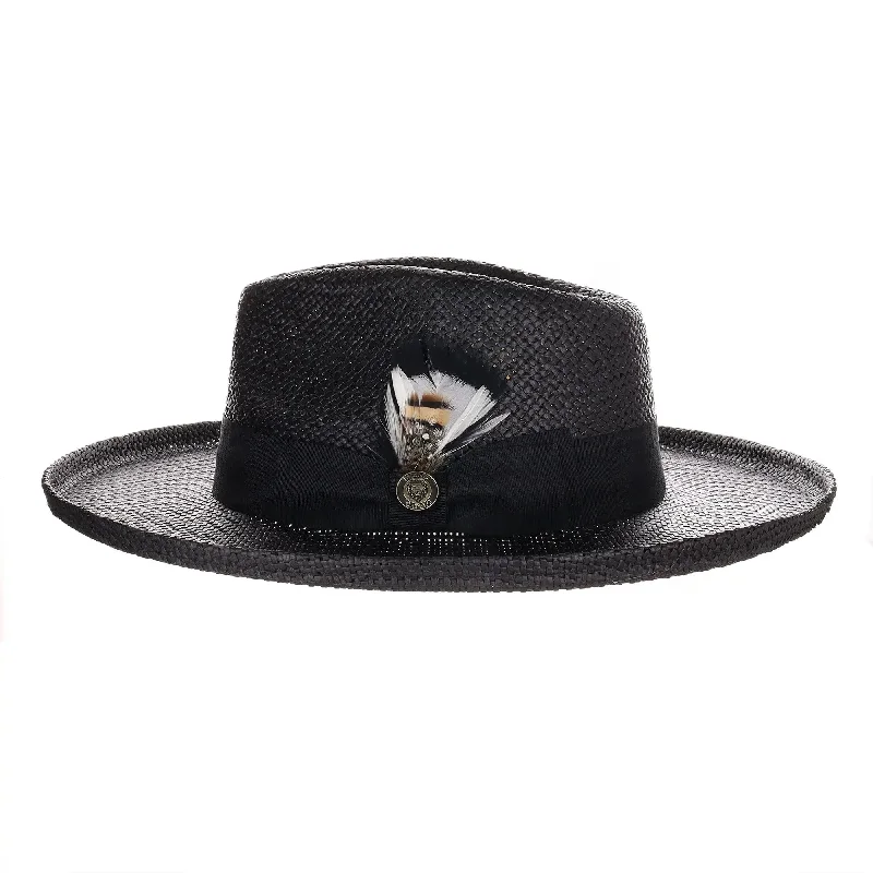 Bruno Capelo Colonial Wide Brim Shantung Straw Fedora