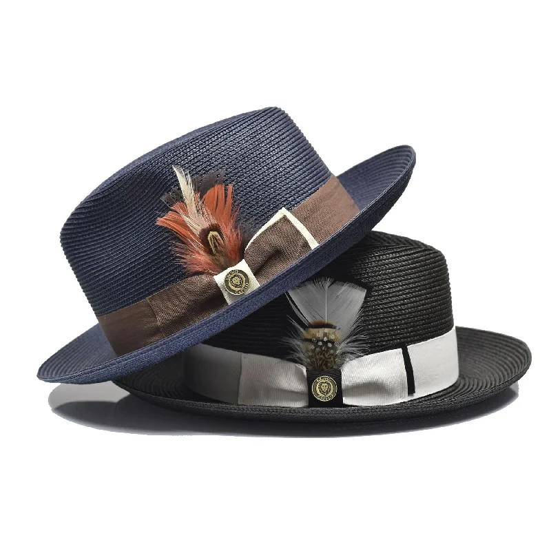 Bruno Capelo Theo Pinch Front Straw Fedora