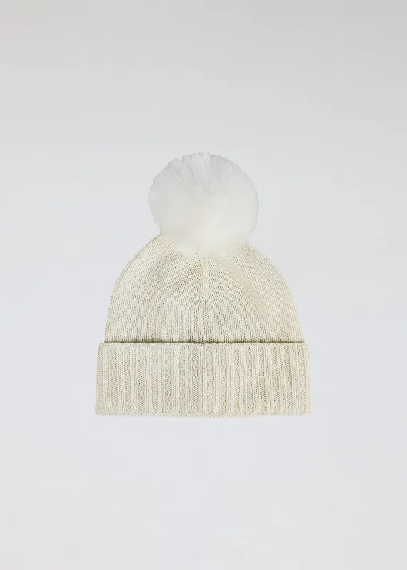 Classic Cashmere Slouchy Beanie with Pom