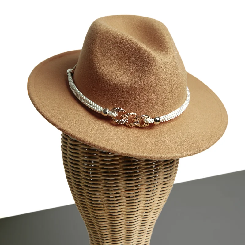 Chokore Fedora Hat with Belt Buckle (Tan Brown)