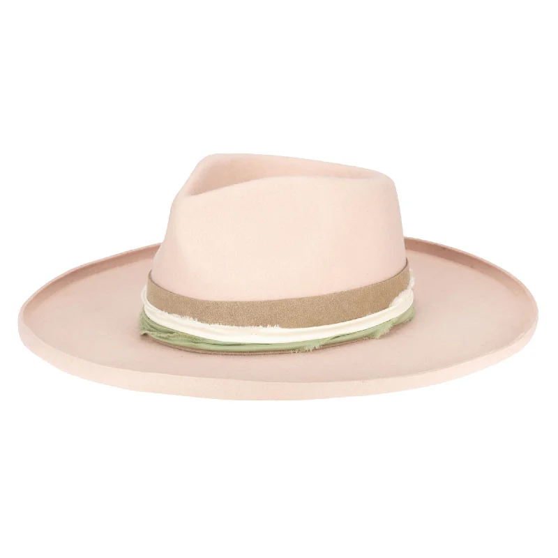 City Stroll Wool Felt Stiff Rolled Brim Fedora