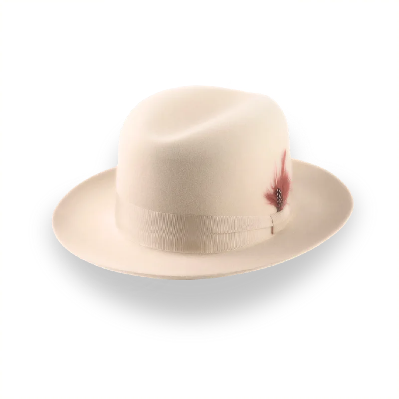 Handcrafted Cream Fedora Hat in Premium Fur Felt | The Tobin