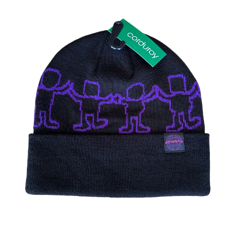 Directive x Corduroy Friends Beanie - Black/Purple