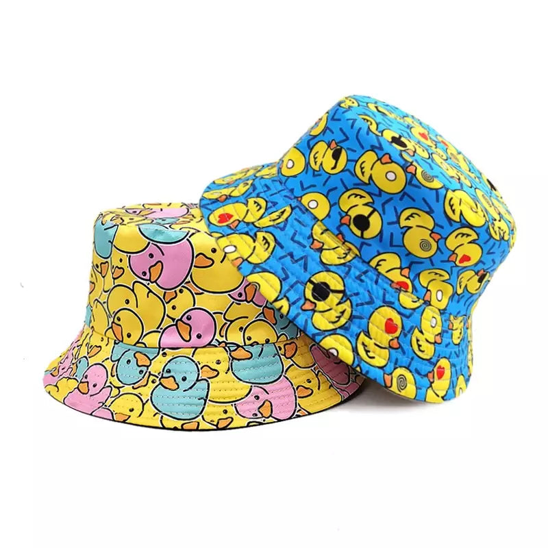 Duck Cartoon Reversible Bucket Hat