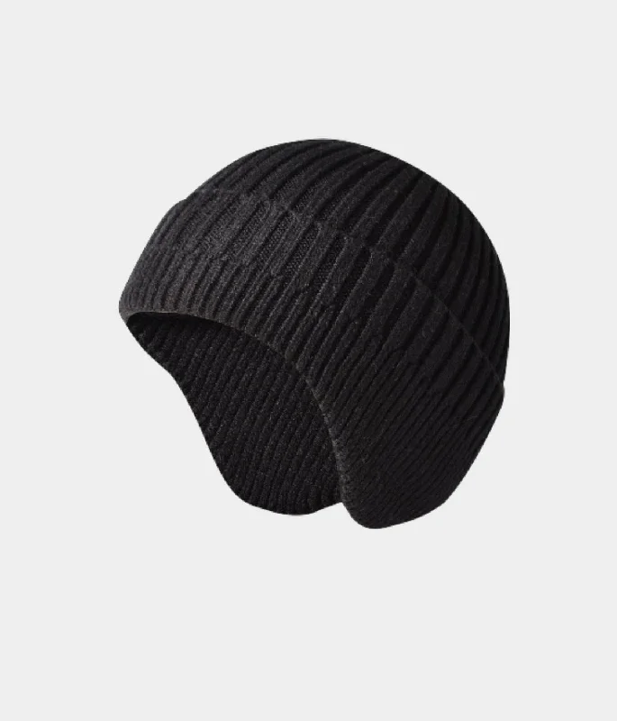 CABLE EARMUFF BEANIE.