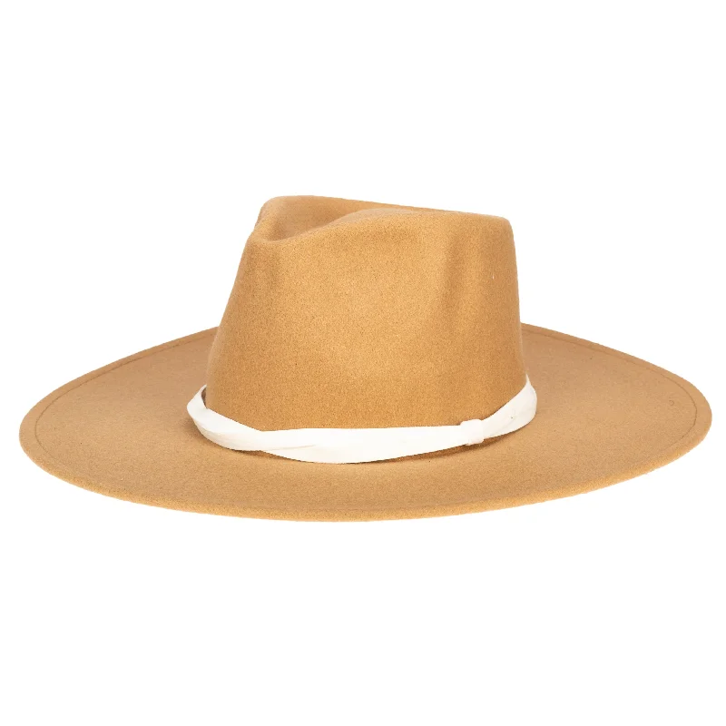 Faux Felt Wide Brim Fedora