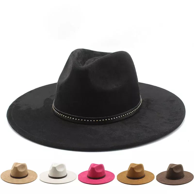 Garret Wide Brim Suede Fedora Hat