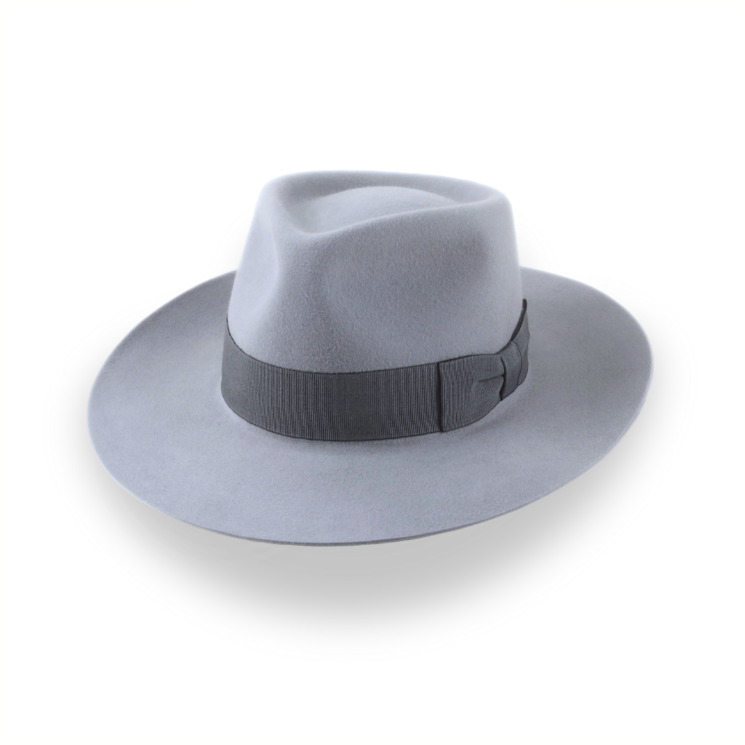 Grey Wide Brim Fedora Hat in Elegant Fur Felt | The Laird