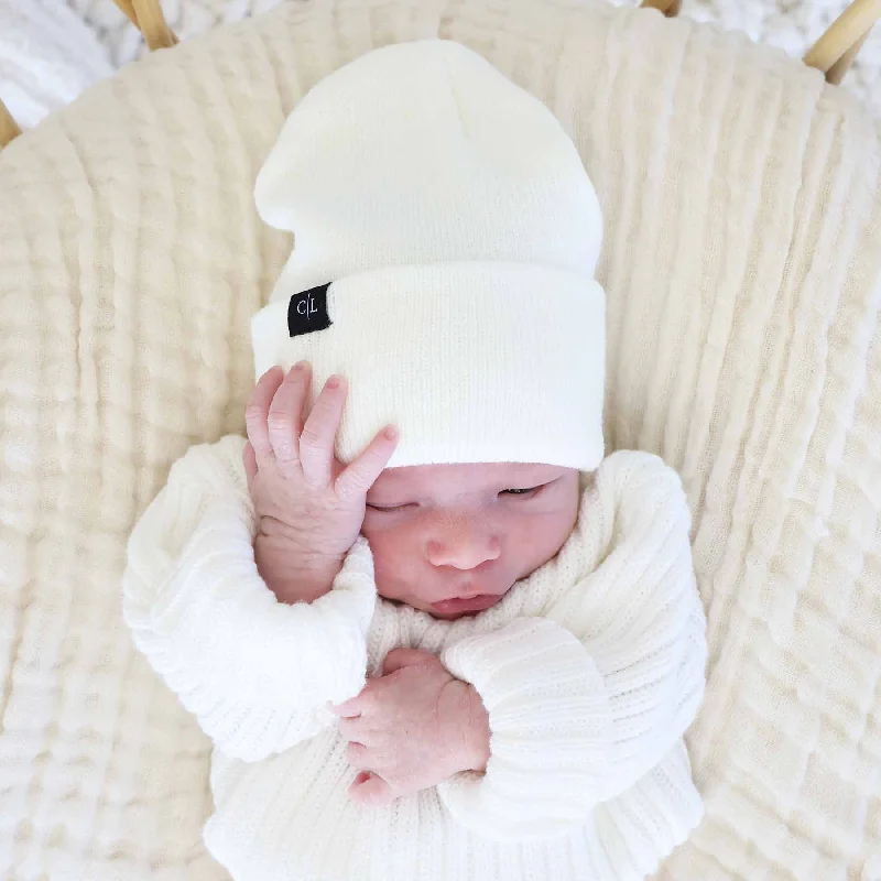 Knit Baby Beanie | Pearl