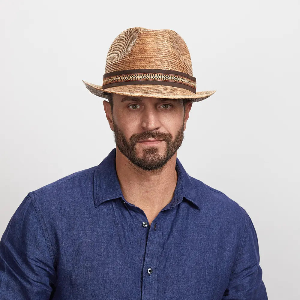 Layne | Mens Palm Leaf Straw Fedora Hat