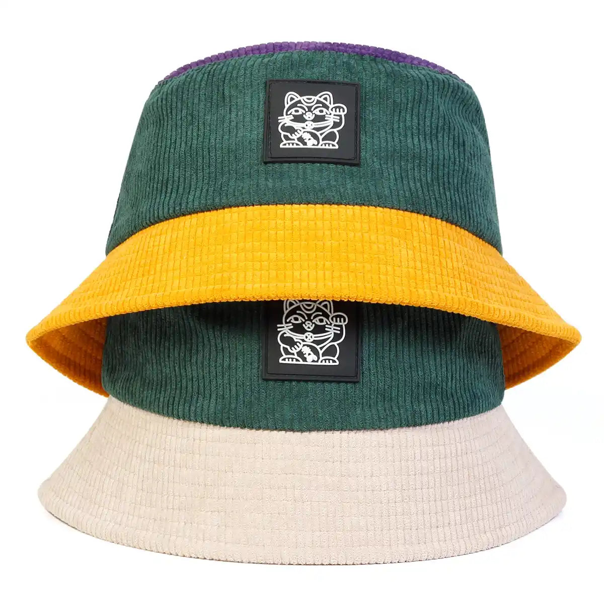 Lucky Cat Corduroy Bucket Hat