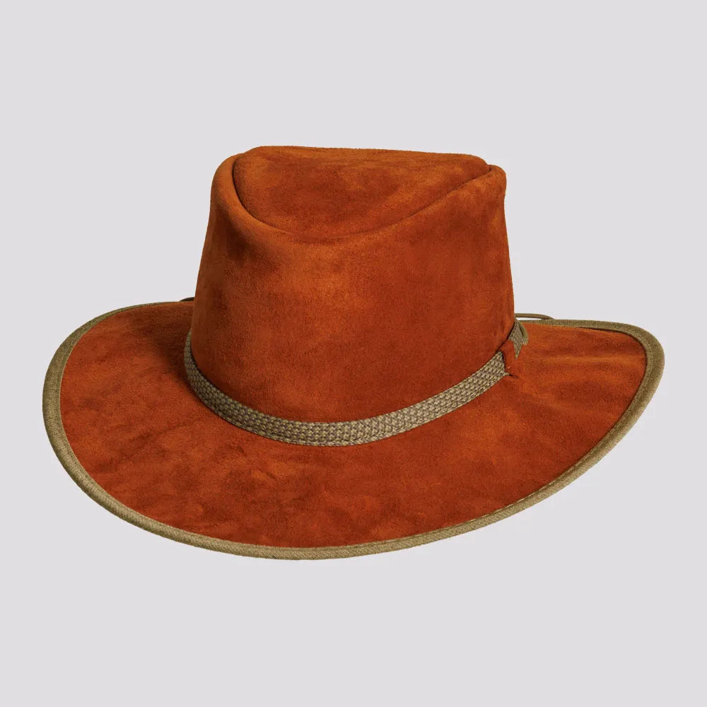 McKinley | Mens Genuine Leather Outback Hat with Suede Trim