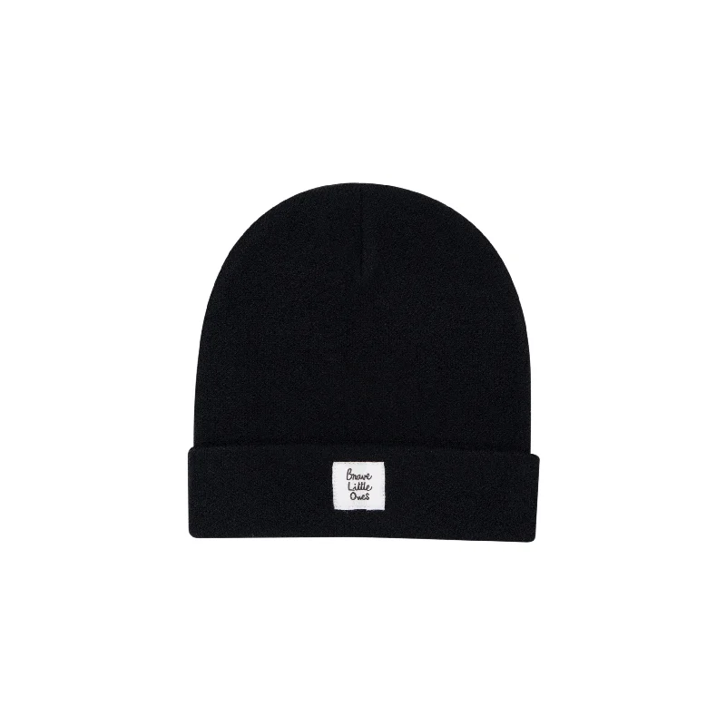 Midnight Black Bamboo Knit Beanie