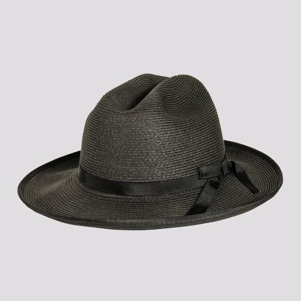 Monroe | Womens Fine Paper Braid Open Road Fedora Hat