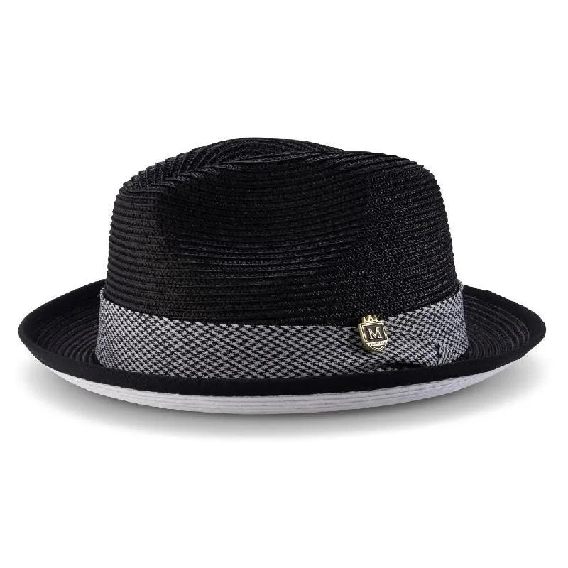 Montique Carter White Bottom Polybraid Straw Fedora