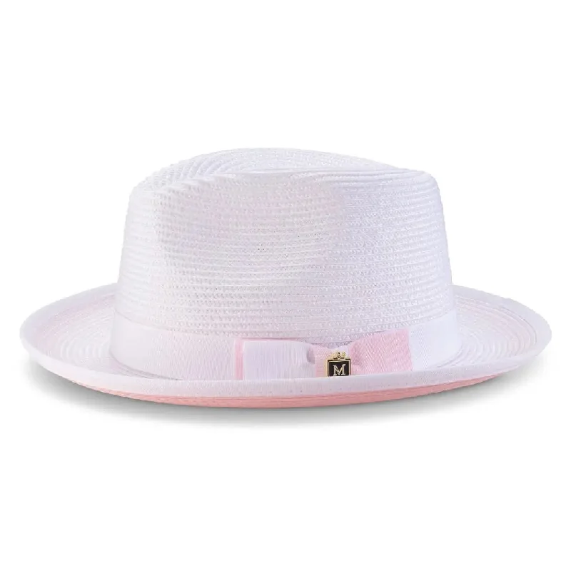 Montique Collins Pinch Front Color Bottom Straw Fedora