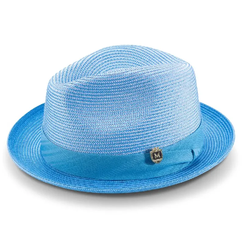 Montique Porter Two-Toned Polybraid Straw Fedora