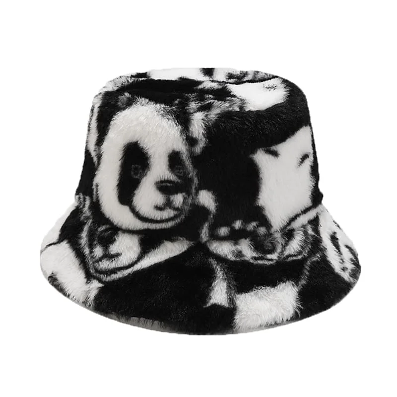 Panda Fur Bucket Hat