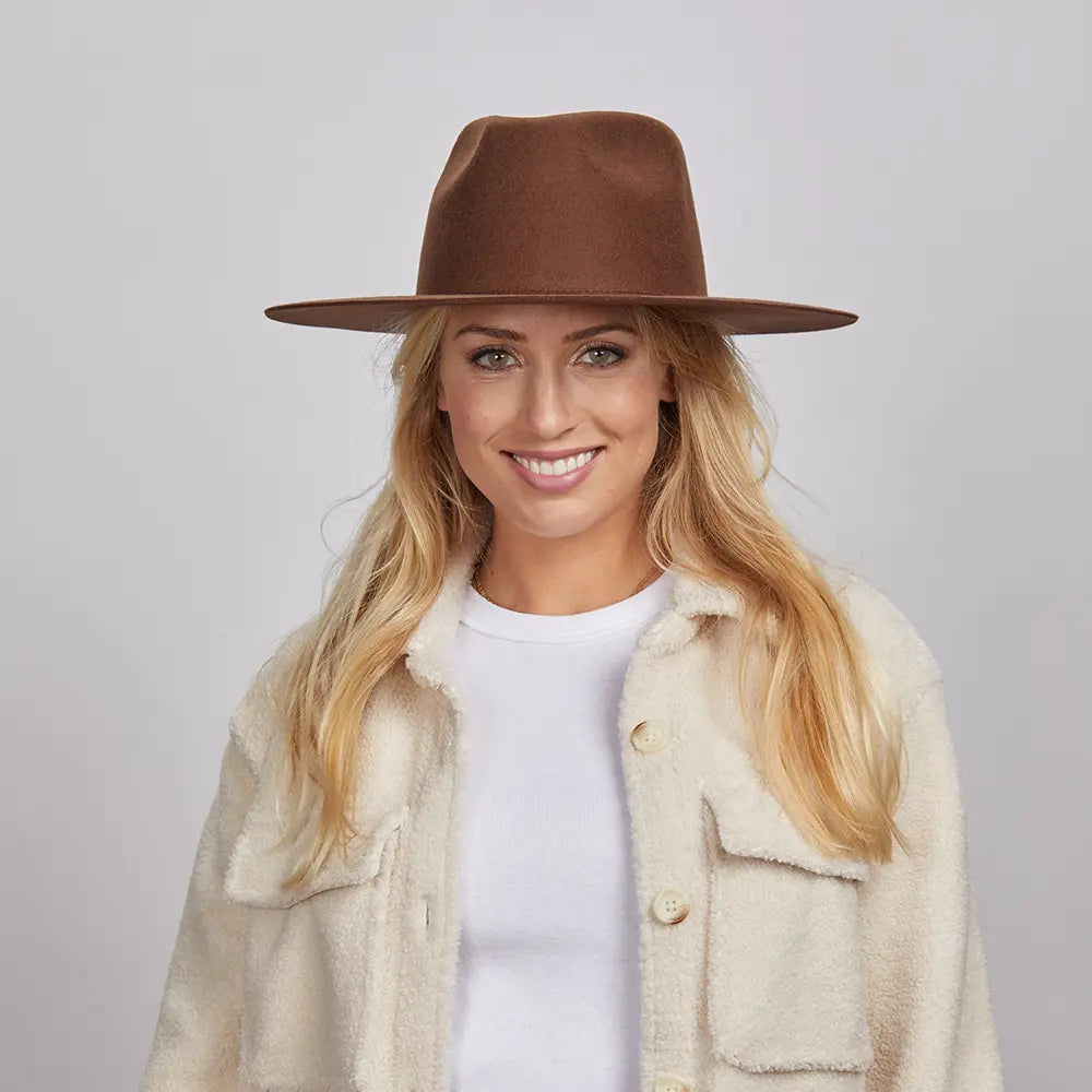 Rancher | Womens Wide Brim Felt Fedora Hat