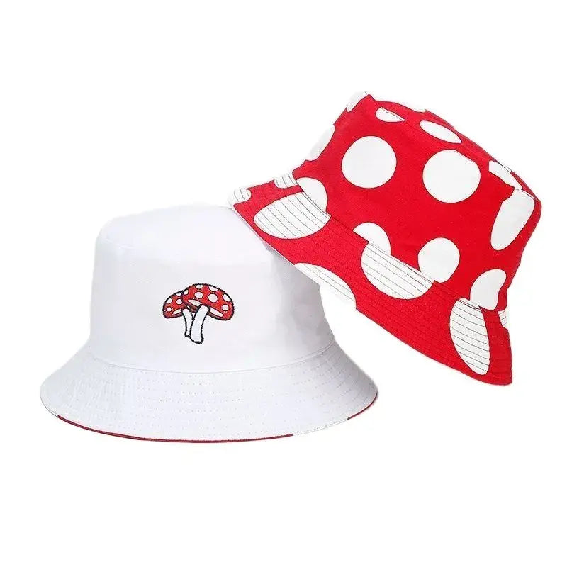 Red & White Mushroom Reversible Bucket Hat