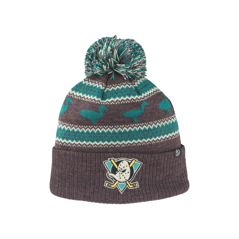 Retro Ducks in a Row Pom  Beanie