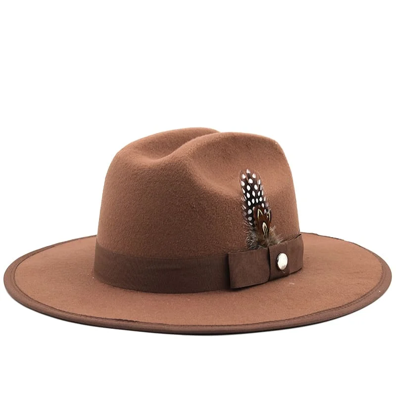 Rimini Feather Khaki Fedora Hat