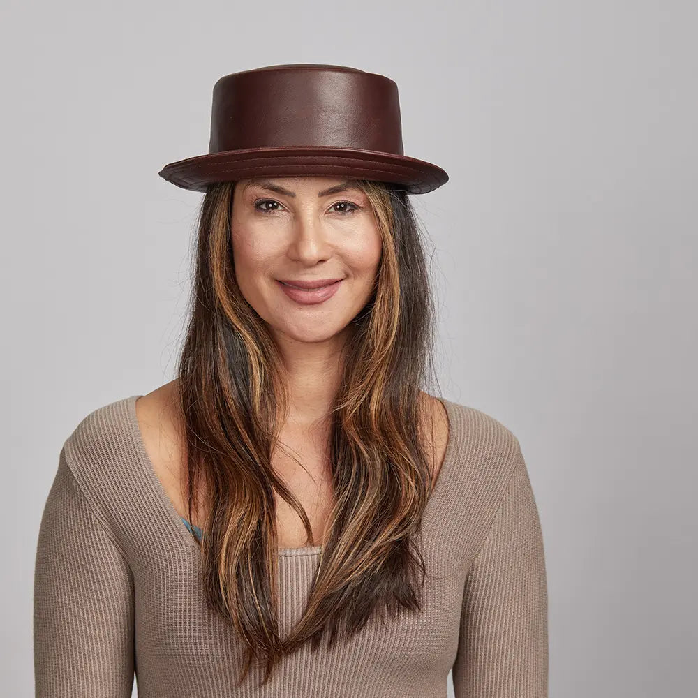 Rumble | Womens Leather Pork Pie Hat