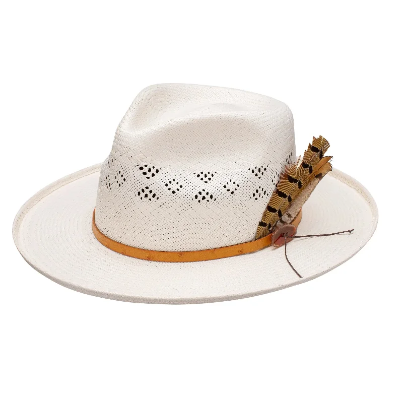 Stetson Andromeda Wide Brim Vented Shantung Straw Fedora