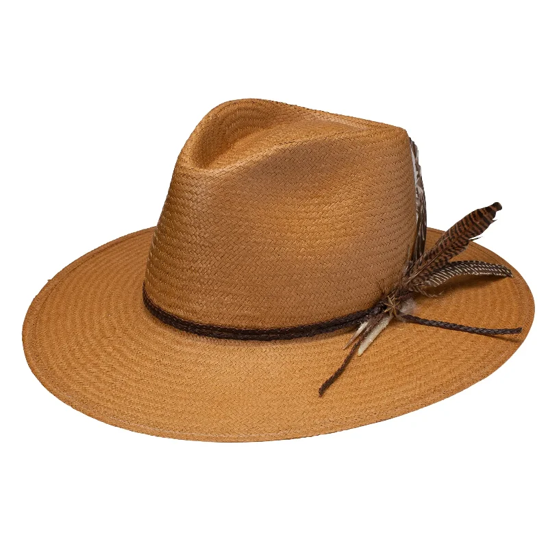 Stetson Juno Wide Brim Shantung Straw Fedora