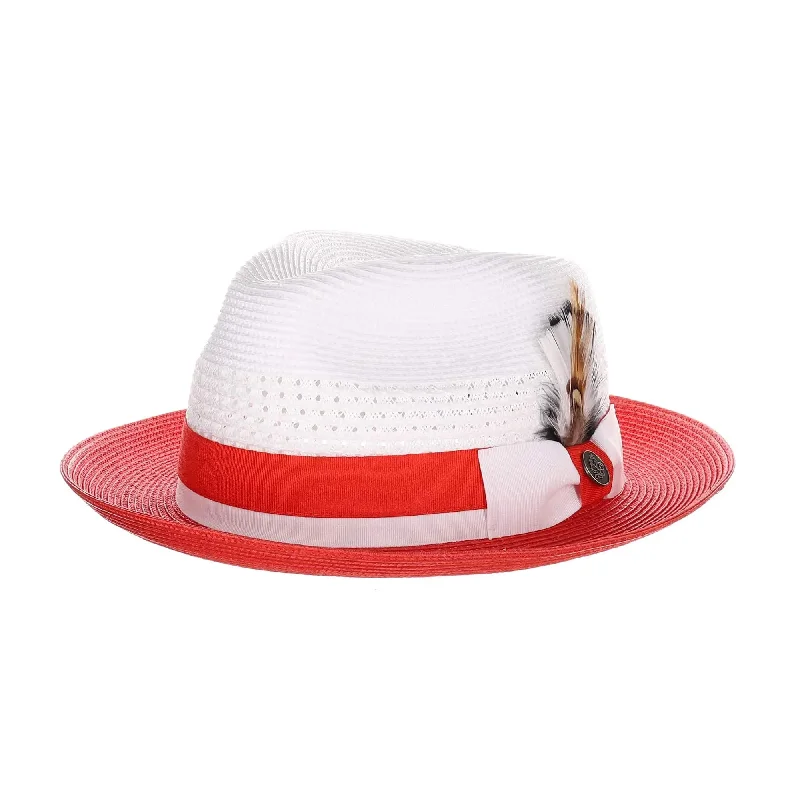 Steven Land Elliott Pinch Front Natural Straw Fedora