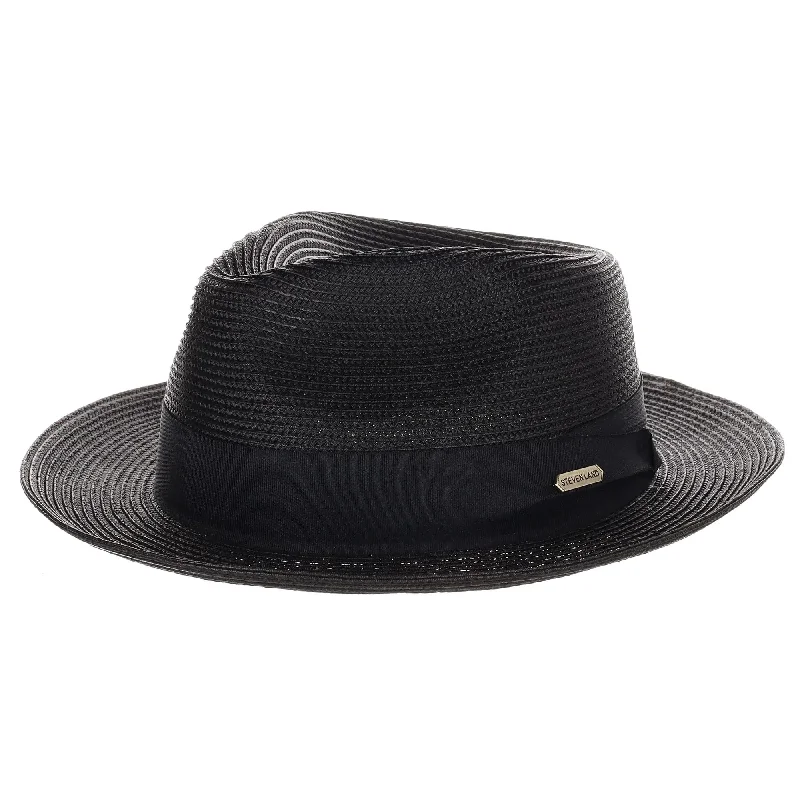 Steven Land Jordan Pinch Front Polybraid Straw Fedora