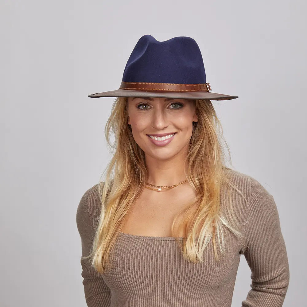 Summit | Womens Felt Leather Fedora Hat