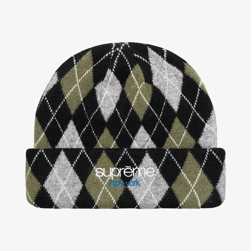 Supreme Argyle Cashmere Beanie Black (FW21)