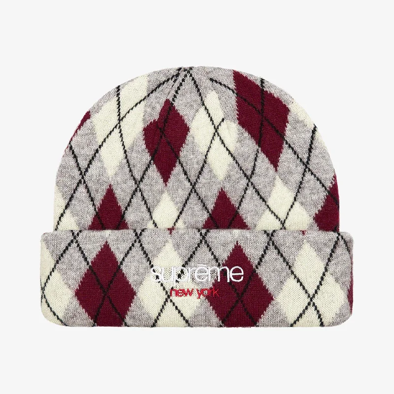 Supreme Argyle Cashmere Beanie Grey (FW21)