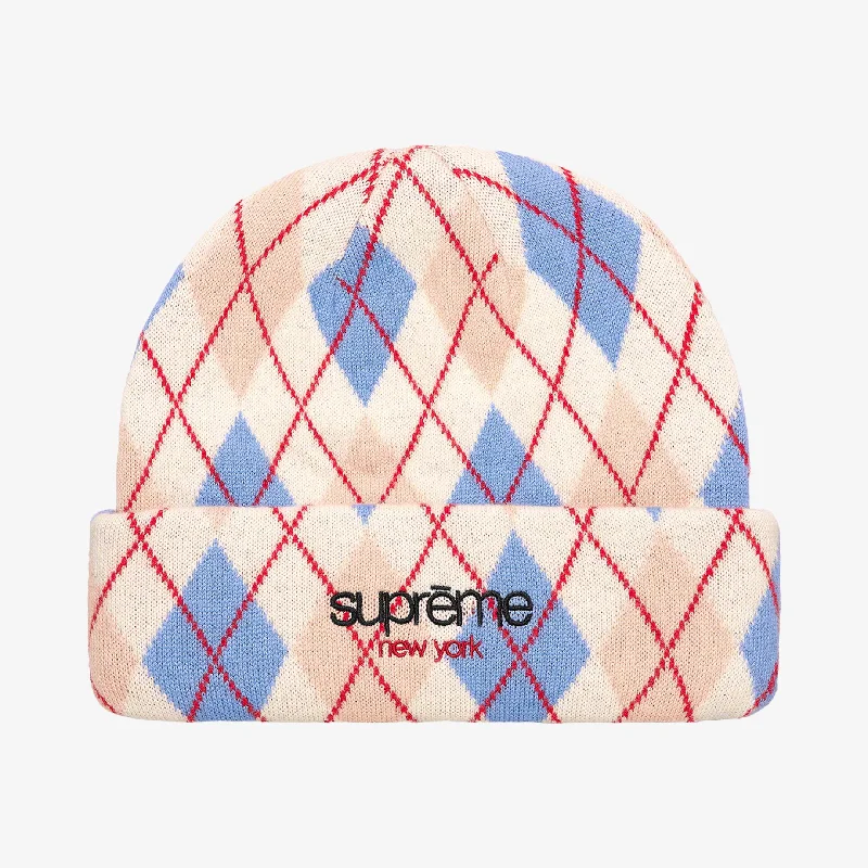 Supreme Argyle Cashmere Beanie White (FW21)