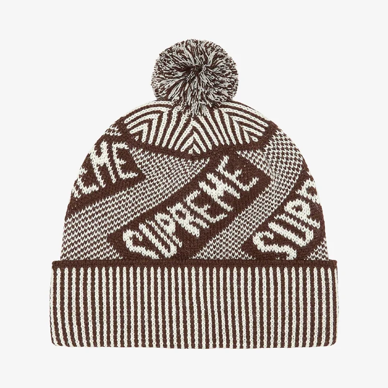 Supreme Beanie 'Banner' Brown (FW21)