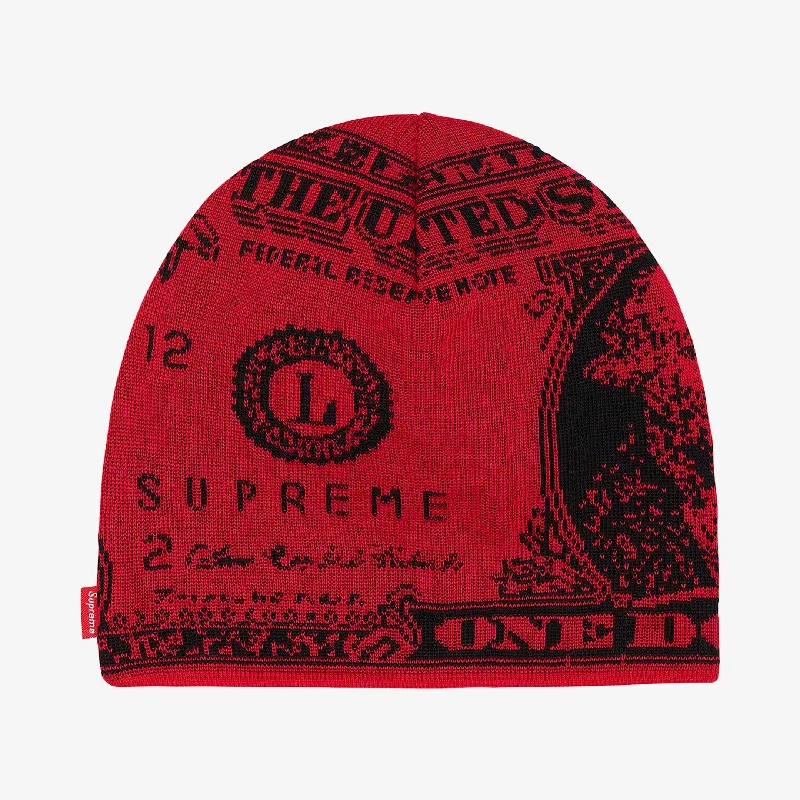 Supreme Beanie 'Dollar' Red (FW21)