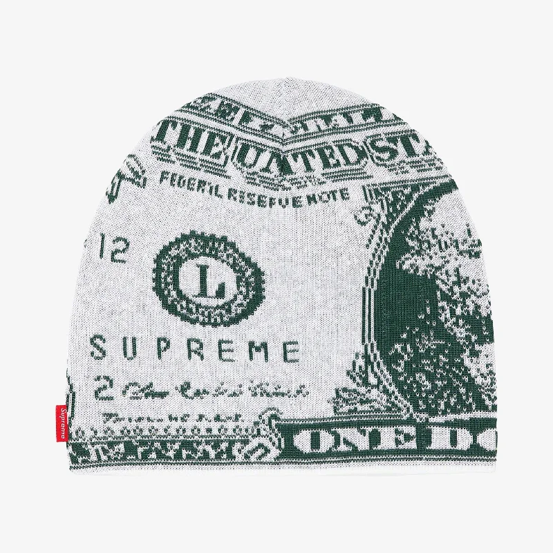 Supreme Beanie 'Dollar' White (FW21)