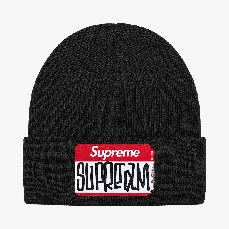 Supreme Beanie 'Gonz Nametag' Black (FW21)