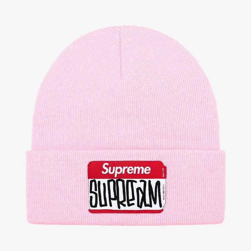 Supreme Beanie 'Gonz Nametag' Pink (FW21)