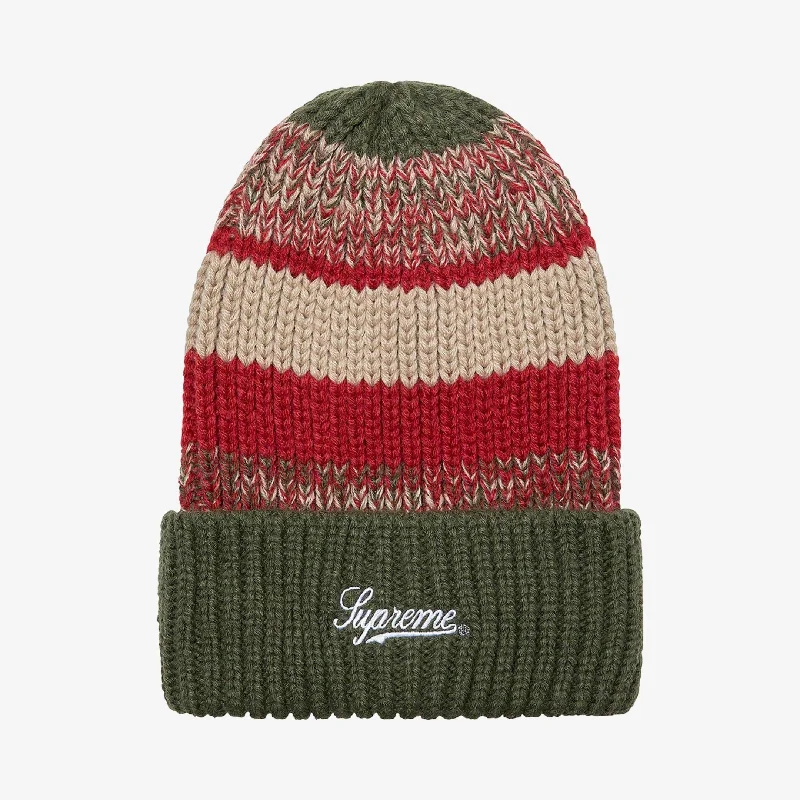 Supreme Beanie 'Mixed Stripe' Green (FW21)