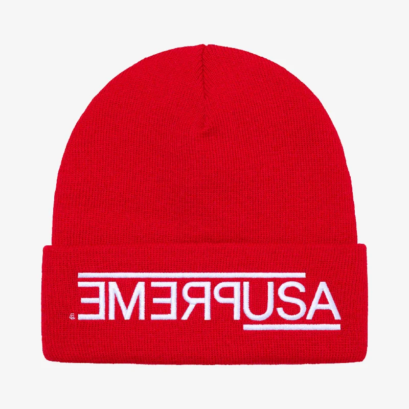 Supreme Beanie 'USA' Red (FW21)