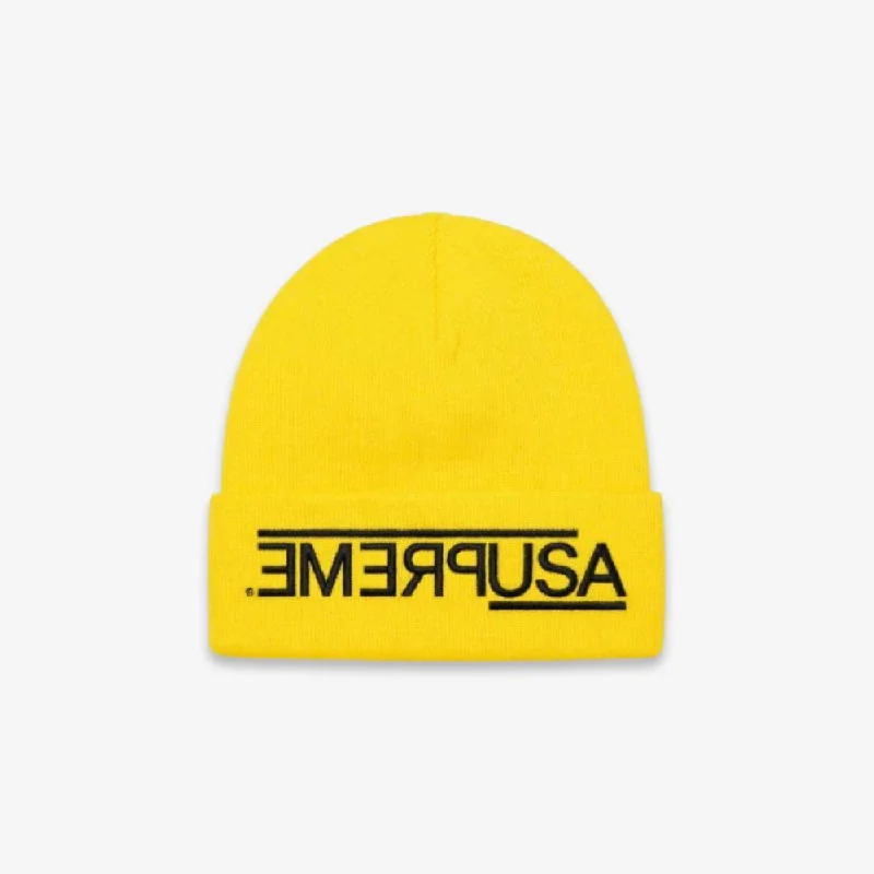 Supreme Beanie 'USA' Yellow (FW21)