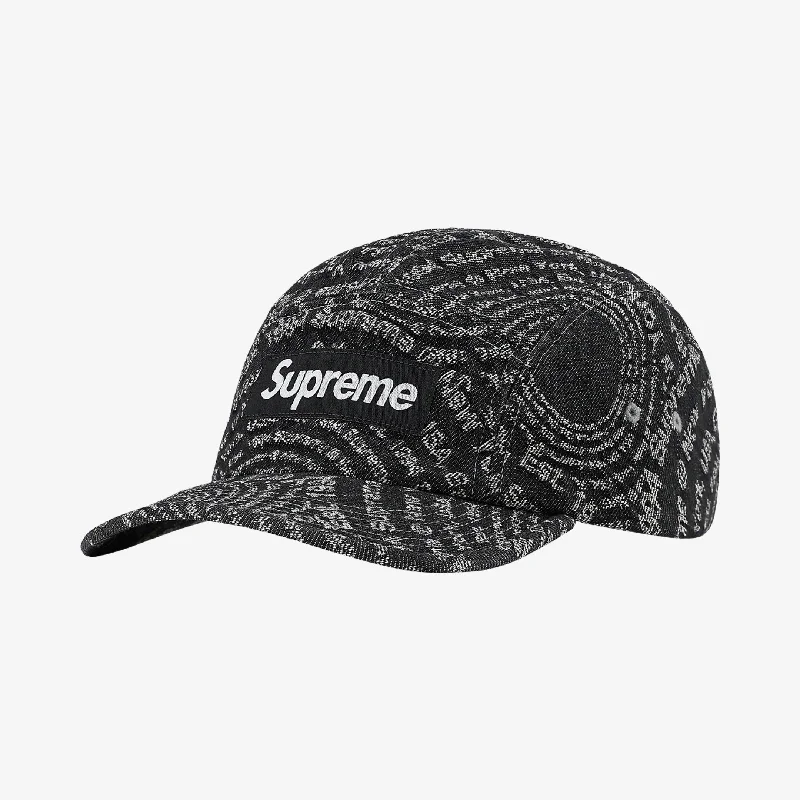 Supreme Denim Camp Cap 'Circles Jacquard' Black (FW21)