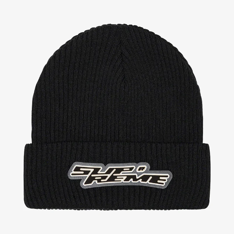 Supreme Patch Beanie 'Raised Logo' Black (FW21)